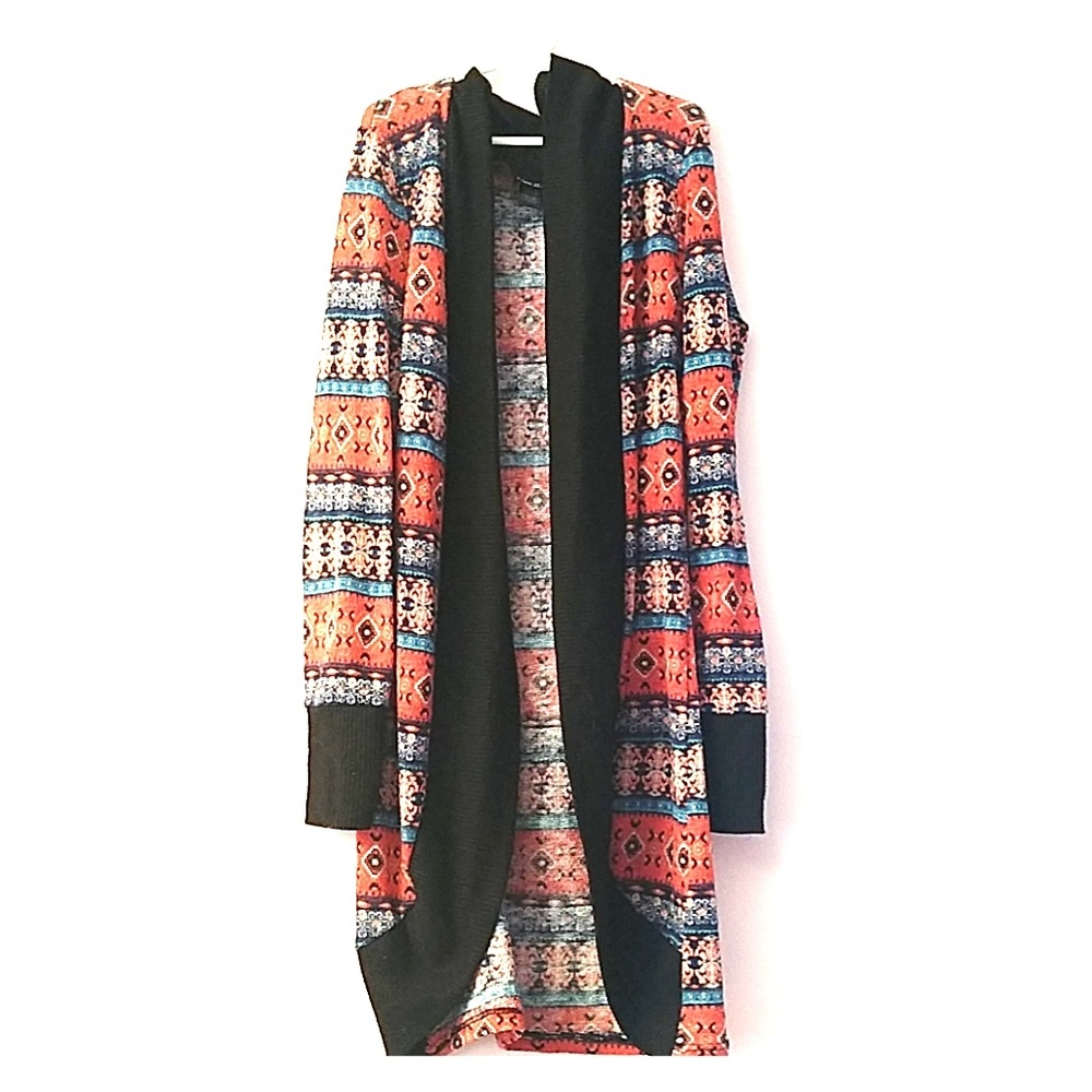 Rue 21 long printed cardigan